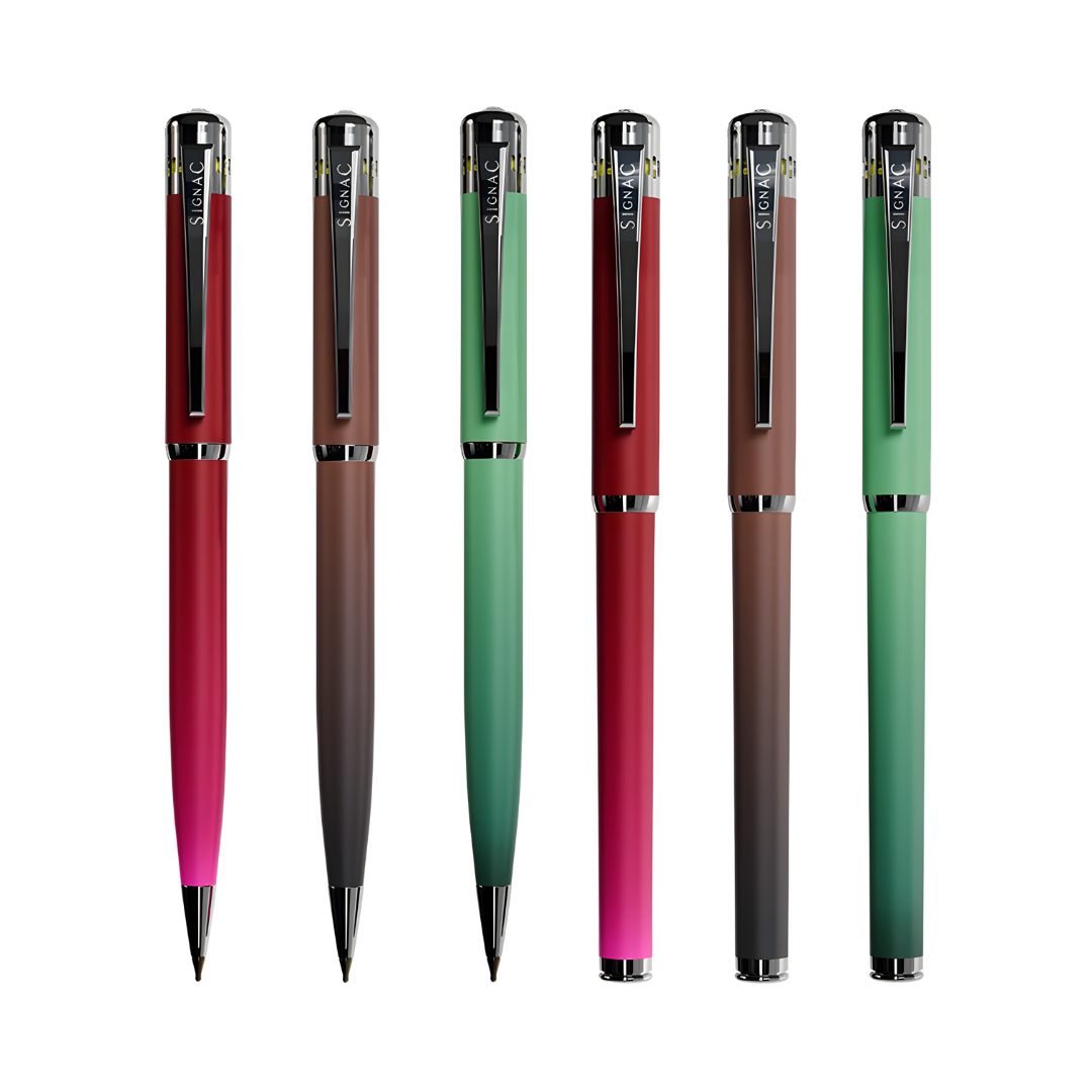 India's 1st - (Fragrance Infused) Ombre Shade Metallic Roller & Ball Pen Set of 6