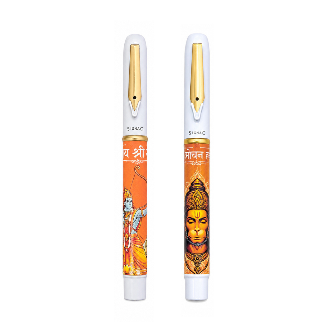 Jai Shree Ram & Sankat Mochan Hanuman MagSnap Roller Pen Set – Set of 2