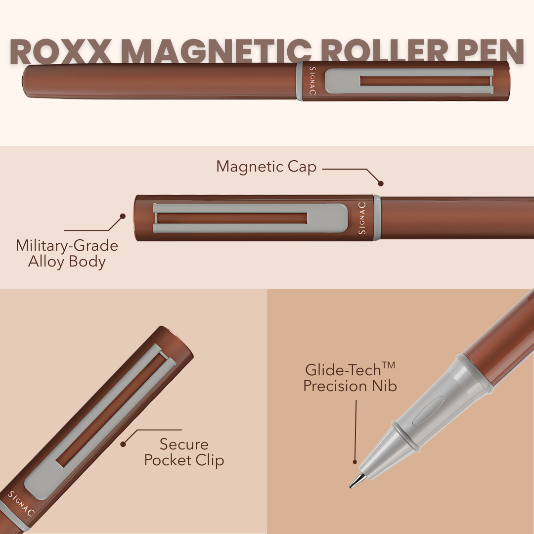 Roxx Magnetic Metallic Roller Pen – Copper Brown Chrome