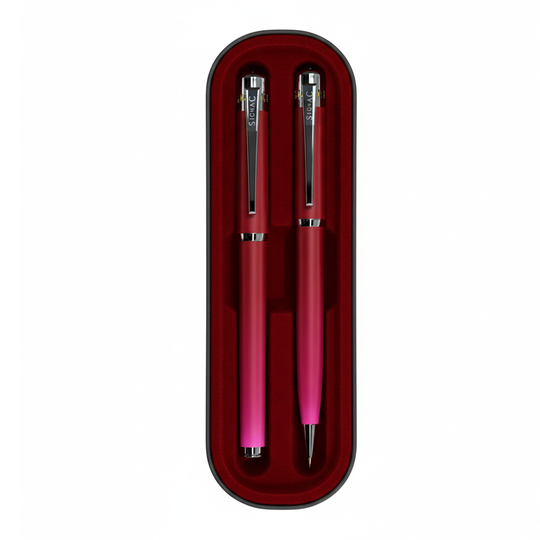 India's 1st - (Rose Bloom Fragrance Infused) Ombre Shade Metallic Roller & Ball Pen Set