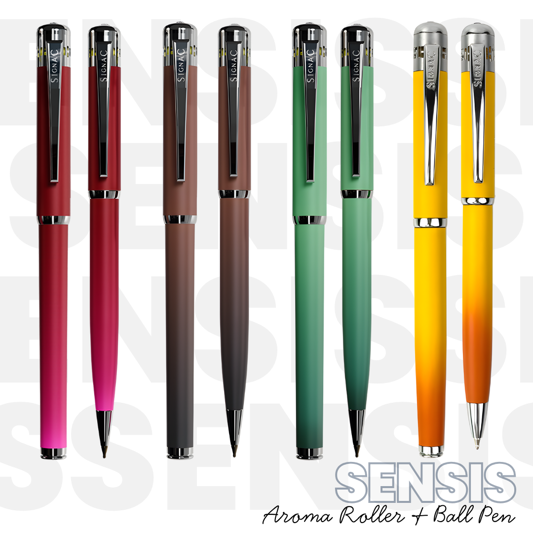 India's 1st - (Fragrance Infused) Ombre Shade Metallic Roller & Ball Pen Set of 8