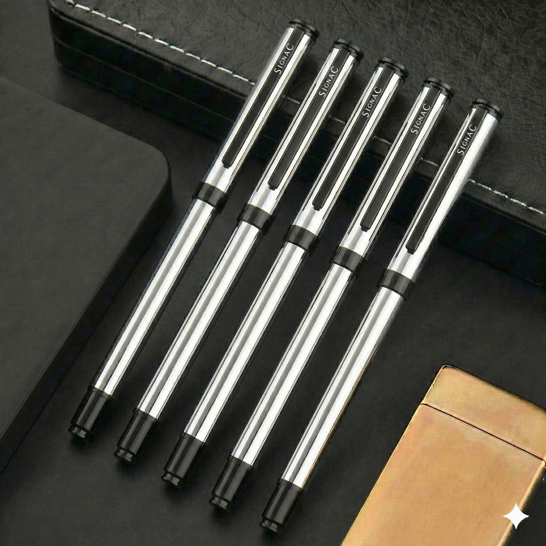 Viva Premium Metallic Plated Roller Pen - Titanium Jet Black