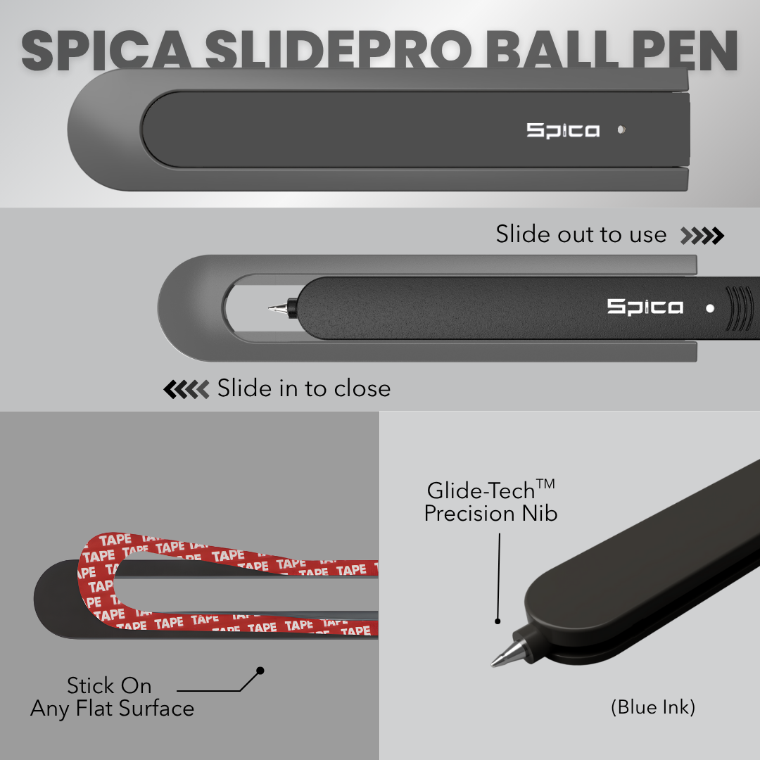 Spica SlidePro Multipurpose Utility Ball Pen - Black