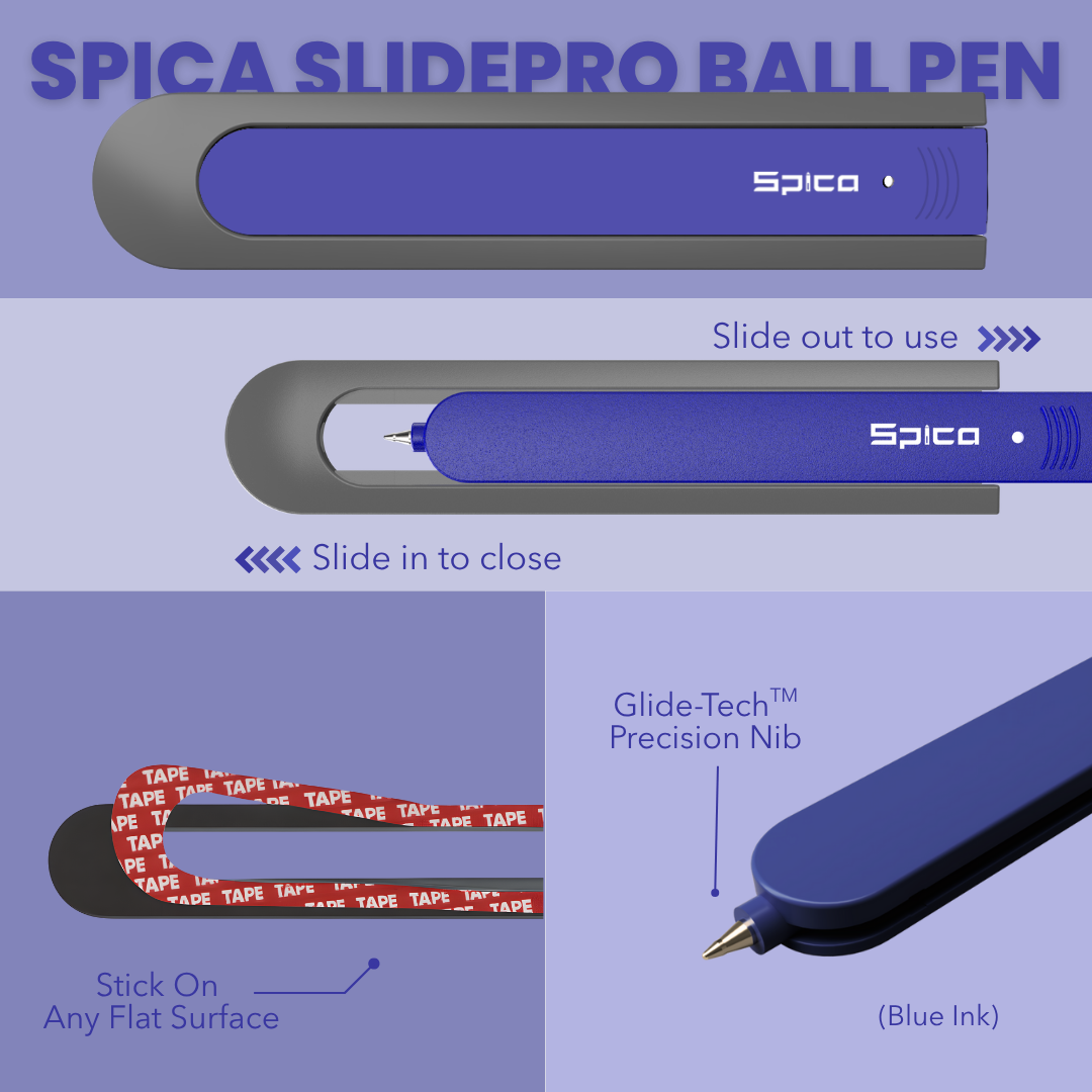 Spica SlidePro Multipurpose Utility Ball Pen - Blue