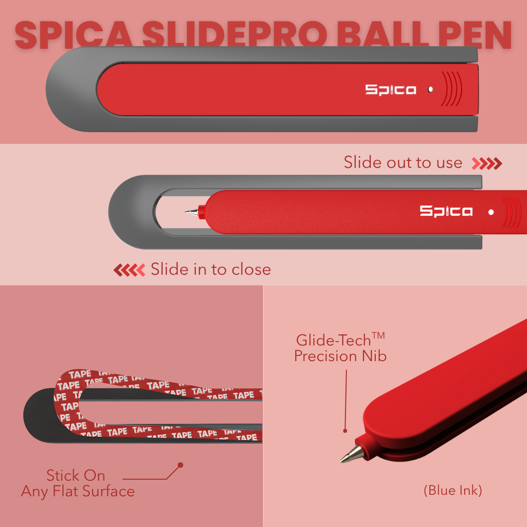 Spica SlidePro Multipurpose Utility Ball Pen - Red