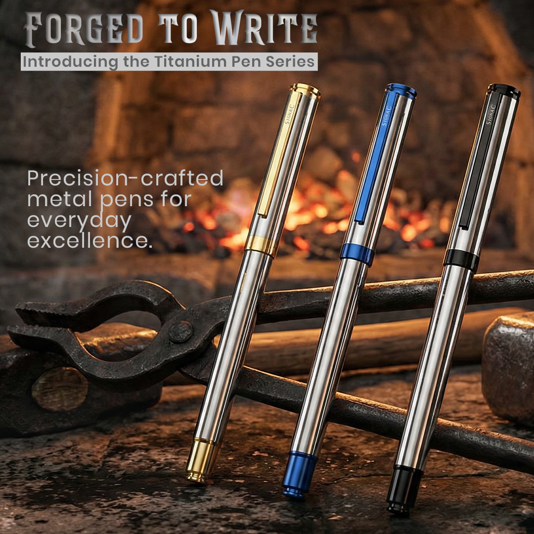 Viva Titanium Series Premium Metallic Plated Roller Pen - Set of 3