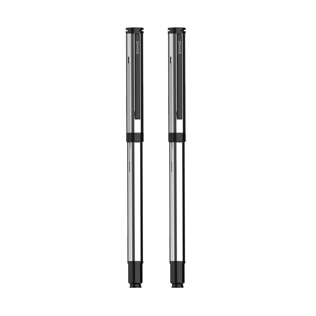 Viva Premium Metallic Plated Roller Pen - Titanium Jet Black