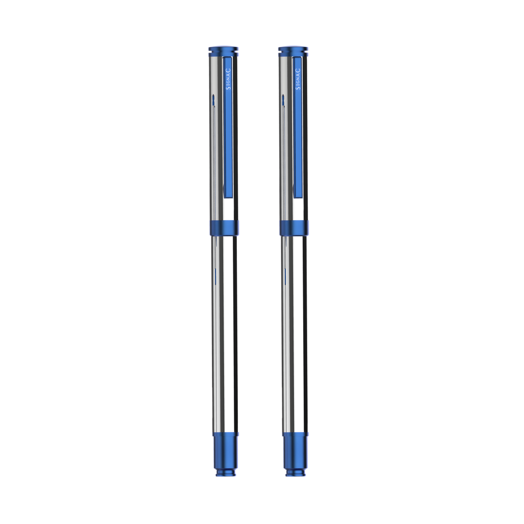 Viva Premium Metallic Plated Roller Pen - Titanium Midnight Blue