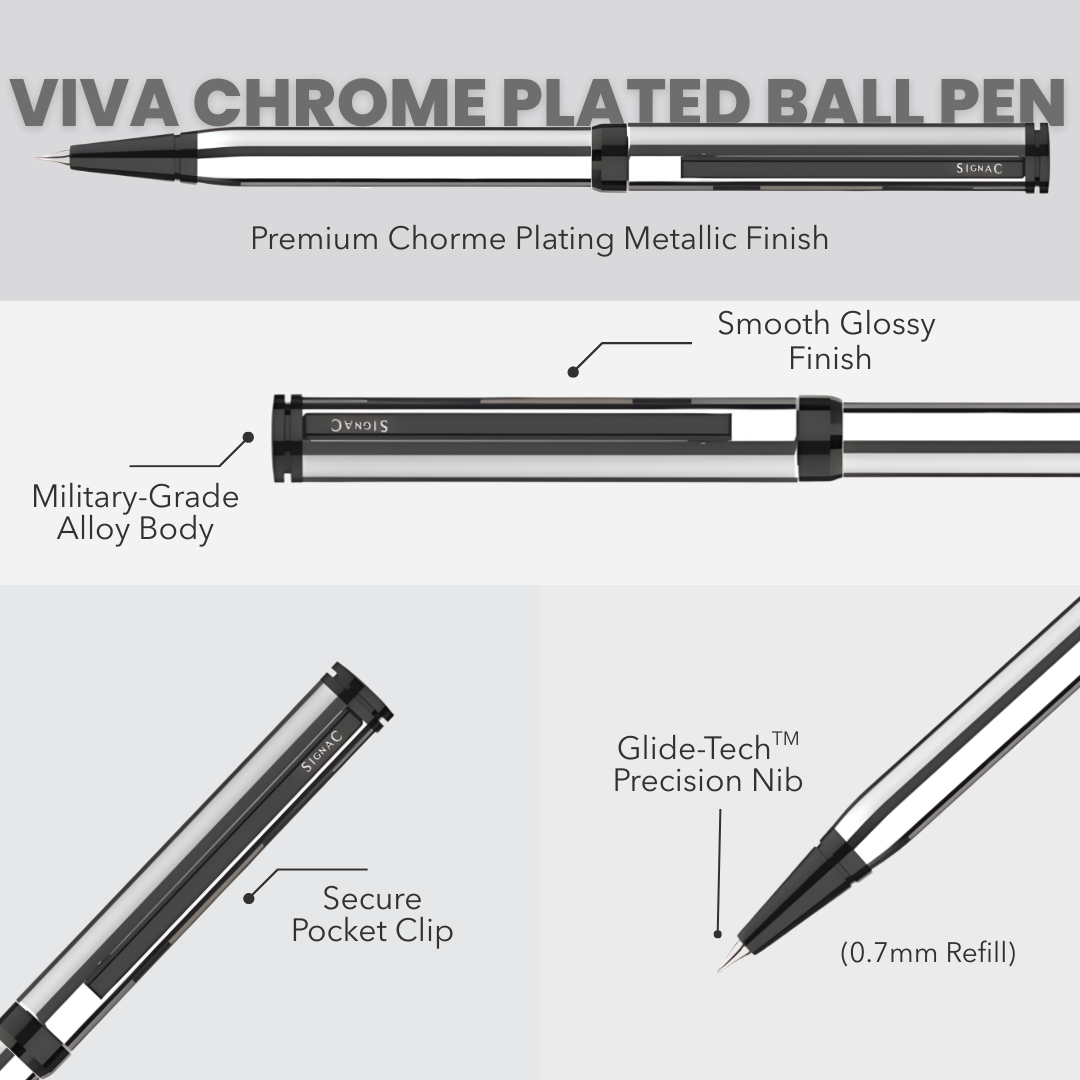 Viva Premium Metallic Plated Ball Pen - Titanium Jet Black