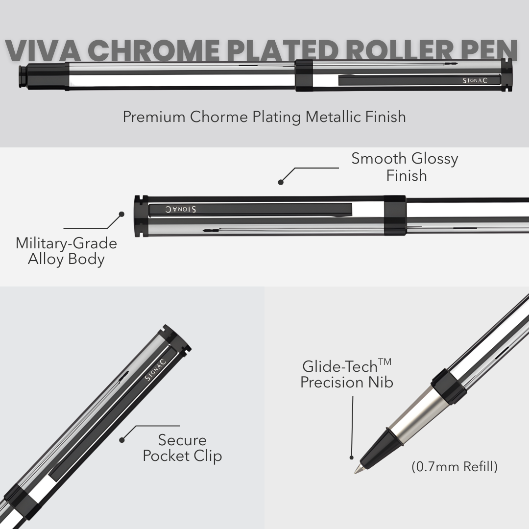 Viva Premium Metallic Plated Pen Set - Titanium Jet Black