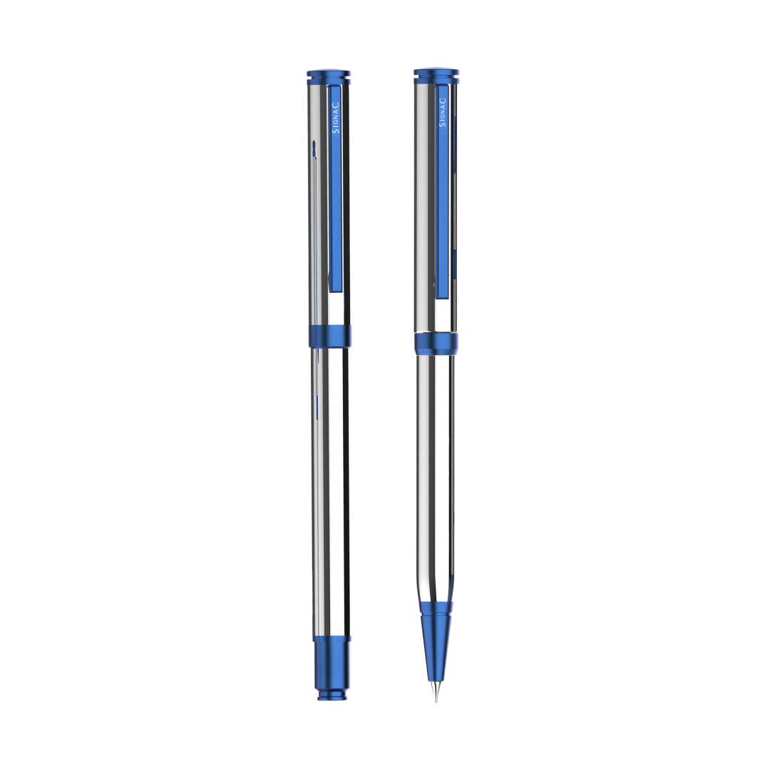 Viva Premium Metallic Plated Pen Set - Titanium Midnight Blue
