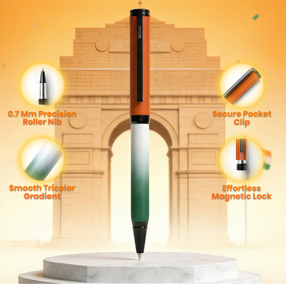 Signac Tiranga Viva Metal Roller Pen – 77th Republic Edition