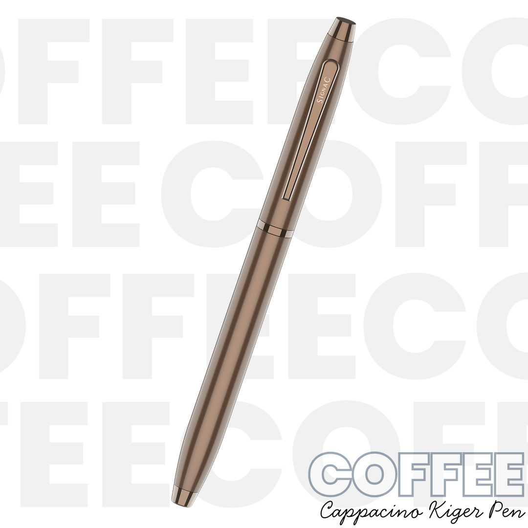 Cappuccino Coffee Kiger Metal Roller Pen with Extra Coffee Refill