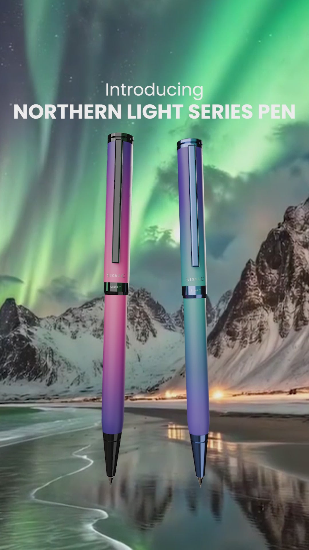 Northern Light Series - Dual Shade Premium Metallic Ball Pen with Matte Finish (Set of 3)