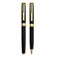 Diplomat Roller and Ball Pen Set - Midnight Black